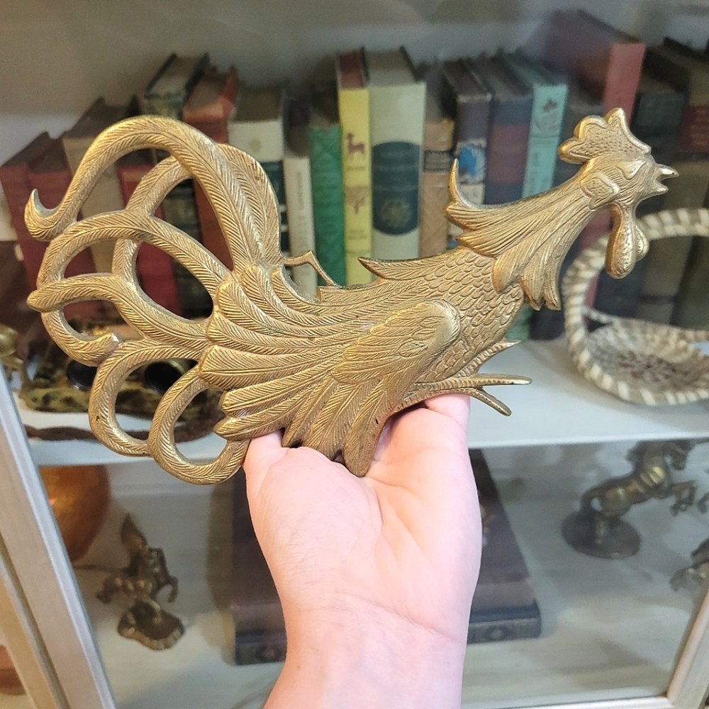 Brass Rooster Vintage Wall Hanging